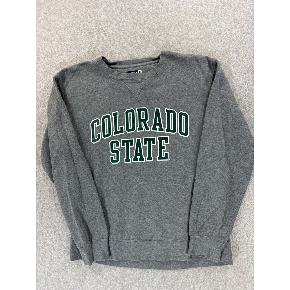 Colorado State Rams Screened Logo Campus Crew Sweatshirt (Men's Medium) Gray